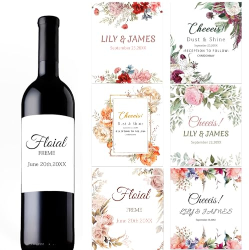 Etiquetas personalizadas para botellas de vino, etiqueta personalizada para vino, impermeable, personaliza tu texto/logotipo/imagen para boda, fiesta de cumpleaños, graduación, dama de honor