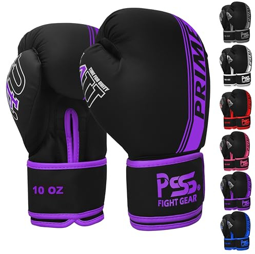 PSS Guantoni da boxe per bambini e ragazzi, per allenamento sparring, kickboxing, muay thai, MMA, sacco da boxe pesante, guanti da allenamento, in pelle PU resistente, imbottitura in schiuma ad alta