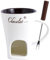 Fondue Chocolat Bougie, Tasses à Fondue Au Chocolat, Céramique, Tasse à Fondue Candy 130 Ml avec Fourchette pour Dîner Chauffe-Beurre Tapas à La Maison, Fondoir pour Chocolat et Fromage, Blanc