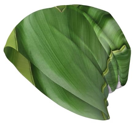 Dwrepo Slouchy Beanie Mütze für Herren Damen Gestrickte Totenkopf Kappe Frische Bananenblätter Beanies Cap Hip Hop Pullover Mütze Schwarz, Schwarz, Einheitsgr��e