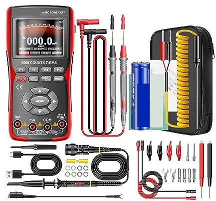 Osciloscopio Multímetro de osciloscopio Digital profesional AOS02 valores eficaces verdaderos 48 MS/s tasa de muestreo 10 MHZ almacenamiento de datos de ancho de banda analógico con mayor precisión(AO