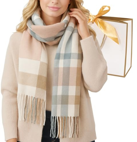 Christmas Gifts for Women,Ladies Scarf Gift Set In Box,Women's Scarves & Wraps,Scarf for Women UK,Xmas Gift for Mum Wife Girls (Pink)