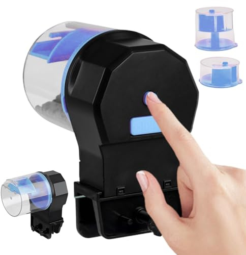 Distributore automatico di cibo per pesci | Distributore di alimenti a batteria compatto | Automatico cibo | Uso domestico Scuola Animali Pesci Tartarughe