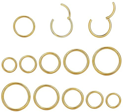 LIUYIDM 18 g näspiercing septum rostfritt stål kirurgiskt rostfritt stål 10 st brosk ring örhängen gångjärn ringar piercing läpp Helix näsa 6 mm/8 mm/10 mm/12 mm/14 mm
