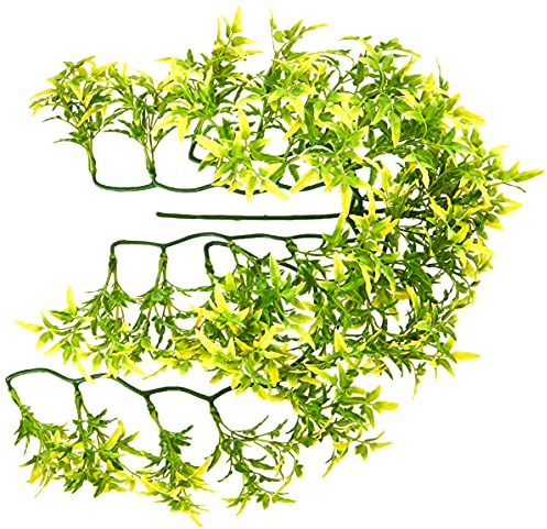 Komodo Croton Plant Cage Decor for Terrarium Vivarium Desert Habitat Lush Greenery Durable Realistic Hygienic Easy to Clean Plant Accessory - 40cm