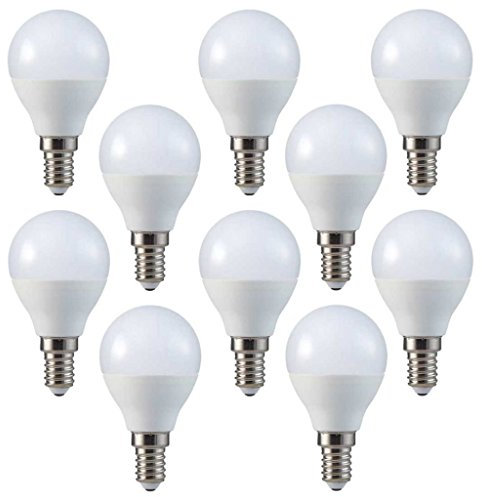 V-TAC, set da 10 pezzi, lampadine a LED, E14, forma a pera, P45, angolo di diffusione 180 °, Weiss 6400k, E14, 4.00W, 230.00V