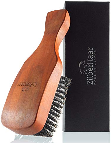 ZilberHaar - Major Hair & Beard Brush for Men - Stiff Boar Bristles and Pearwood - All Beard and Hair Types - Perfect for Thick or Thin Hairs - Men's Hair Brush and Beard Brush - Made in Europe