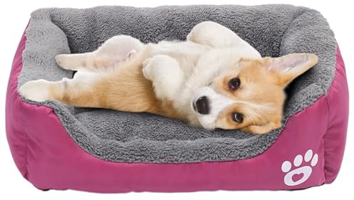 powerking Lit pour Chien, Coussin de Tapis imperméable pour Animal de Compagnie et Coussin de Couchage pour Chat Kitty et Petit Chien Chiot, Doux et Lavable(Rose)