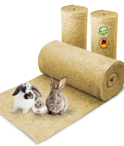 Nagerteppich aus 100% Hanf auf Rolle mit 5m Länge, 60cm Breite, 5mm dick, Hanfteppich für alle Arten Kleintiere, Hanfmatte Nagermatte Nager-Teppich