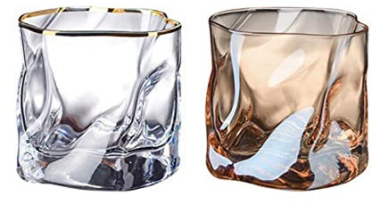 Dricksglas 2 st Hushållsdryckglasögon Frostat förvrängd glas Vattenkopp Enkel Nordisk Tea Cup Cocktail Cup Vattenkupa Glas kopp (Color : E)