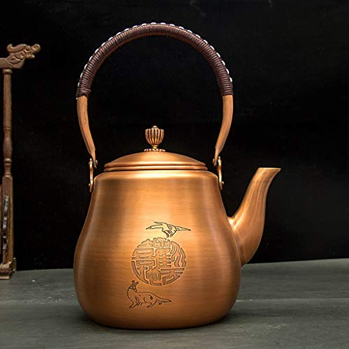 Teapot Tetsubin Tea Kettle 2600ml Extra Large Hand Made Copper Kettle Southern Japan Health Purple Copper Teapot (Color : D, Size : 2600ml)
