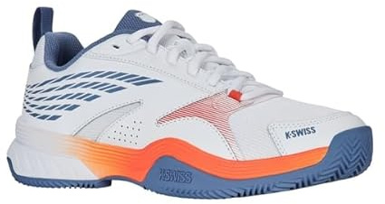 K-Swiss Chaussures de Tennis Speedex pour Homme, White Infinity Scarlet Ibis, 45 EU