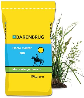 Barenbrug - Mélange Chevaux - Horse Master Sud - Climats Secs - Très Résistant Piétinement et Arrachement - Productif, Appétent - Production Alimentation pour Animaux - Fabriqué en France - 10KG