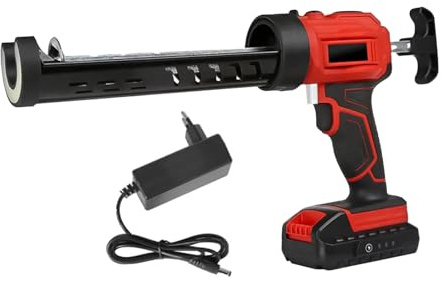 Batteripatronpress, kompatibel med Makita 18 V-batteri, silikonpistol batteri, patronpistol med 310 ml patroner, LED-ljus, 4 justerbar hastighet, upp till 2 000 N, för tätning (1 x batteri)