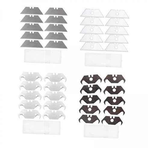 Lot de 2 lames de couteaux utilitaires en acier au carbone de 6 cm avec boîte de rangement pour tapis et linoléum