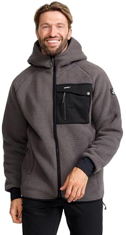RevolutionRace Sherpa Hoodie für Herren, Outdoor Fleecejacken perfekt für Wanderungen und Outdoor-Abenteuer, Magnet, XL
