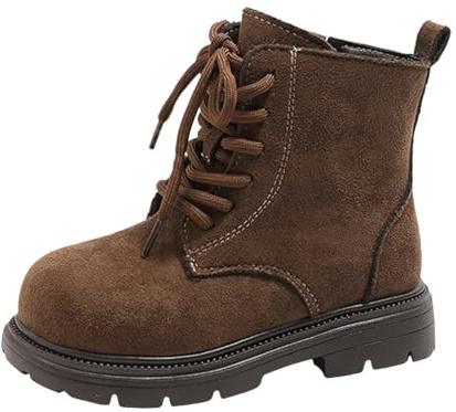 Genérico Botas y Botines Niña Botas Mediados Mollet de Piel para Niños, Talla Británica L, Suela Flexible, Zapatos de Equitación Tendencia Occidental