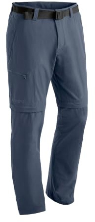 Maier Sports Tajo Pantalon fonctionnel convertible en short grâce aux fermetures éclair en T – Composition : 90% polyamide 10% élasthanne – Disponible dans 26 tailles – Pantalon de randonnée/short pour activités en plein air avec ceinture, bi-élastique, séchage rapide et imperméable