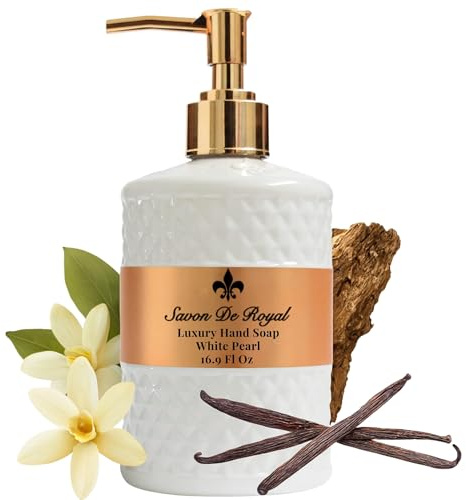 Savon De Royal White Pearl Flüssigseife - flüssige Handwäsche, Mehrzweck-Flüssigseife im Pumpspender, Lilien-Blumenduft, 500 ml…