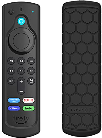 CaseBot Funda para Mando Fire TV Stick HD/4K Select/4K Plus (2.ª generación)/Fire TV Stick (3.ª generación), Protector de Silicona para Mando por Voz Alexa (2ª generación y 3ª generación), Negro