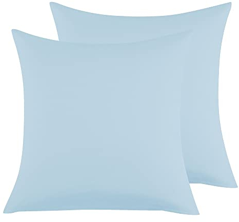 Kissenbezug 80x80cm 2er Set - Kopfkissenbezug Mikrofaser Premium Superweicher - Kissenhülle 80x80cm - Hellblau
