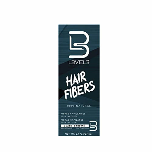 Fibre per capelli di livello 3, coprono macchie calve o diradamento dei capelli, finitura dall'aspetto naturale, copertura grigia istantanea e capelli più spessi (marrone)