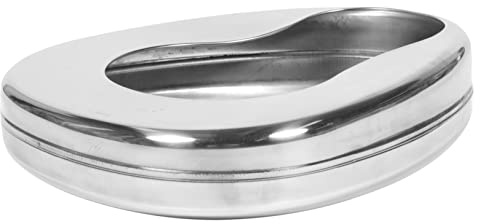 Angoily Orinal Portátil De Acero Inoxidable Para Paciente Postrado, 1 Unidad, Bacinilla Metálica Cómoda y Práctica Para Cuidado Cama, Uso Hospitalario y Domicilio, Cuñas Para Ancianos