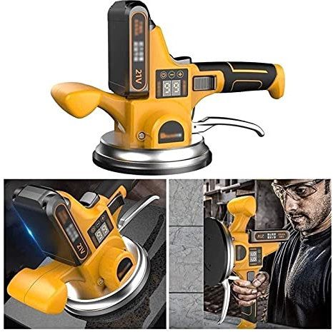 Piastrellista Elettrico, livellamento Automatico Portatile 21V, Polsino per martelli, Regolazione Vibrazione, Scatola da 400 kg, Matrice per Parete (Colore : Due batterie al Litio) (Due Batt