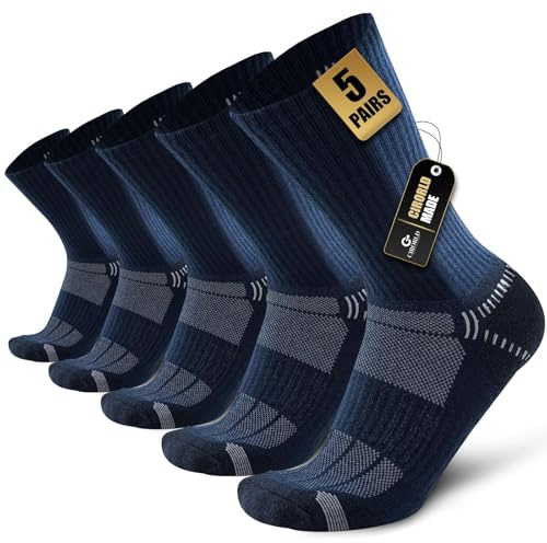 Circorld Mens Socks Wicking Breathable Cushion Crew Socks Men Women Anti-Blister Athletic Socks Multipack for Everyday Wear Running Work Walking Cycling Sports Hiking 5 Pairs 5-8 9-11 12-14