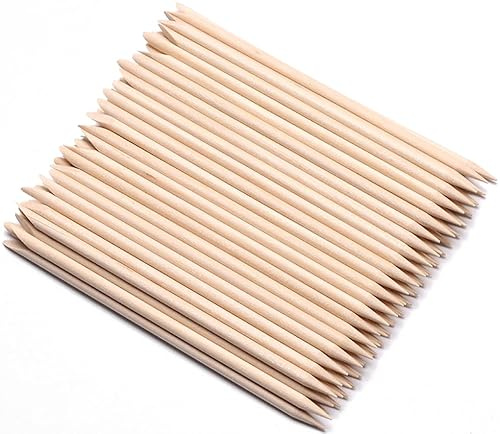 120 Pcs Orange Sticks for Nails - Borogo Orange Wooden Nail Sticks Double Sided Multi Functional Cuticle Pusher Remover Manicure Pedicure Tool