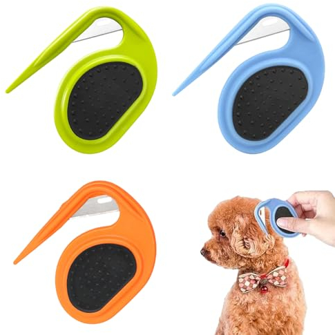 Entfilzungsmesser Katze, 3 Stück Entfilzungskamm für Hunde Pet Knotting Comb, Entfilzungsmesser Hund zum Entfernen von Verfilzten und Losen Haaren für Katze/Hunde Langhaar