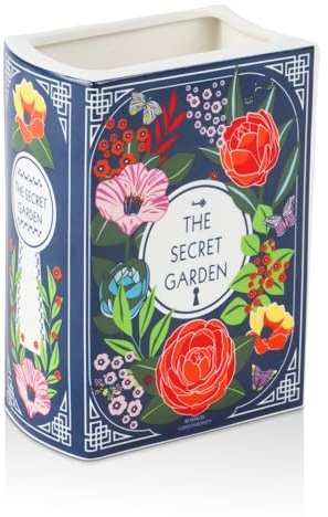 Yunjuhop Vaso libro, Vasi in ceramica per la decorazione della casa, Office Desk Decration, Graziosa decorazione per libreria, Vaso unico per gli amanti dei libri (mezzo)