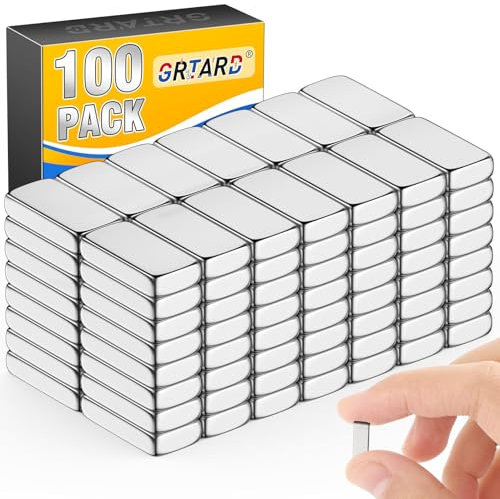 Grtard 50Pcs Strong Neodymium Magnets Bar, 20x5x2mm Heavy Duty Rare Earth Magnet, Rectangular Magnetic Bar, Small Powerful Magnets for Crafts Kitchen DIY Tool Storage Science Office