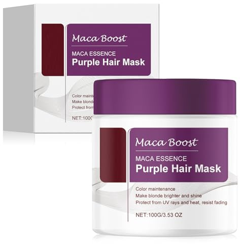 Mascarilla para el pelo de colágeno púrpura, reparador de hialurón, neutraliza el tinte amarillo, repara el daño del cabello, para rubios, grises