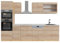 Vicco Küchenzeile R-Line, Sonoma/Goldkraft Eiche, 300 cm mit Hochschrank, AP Marmor