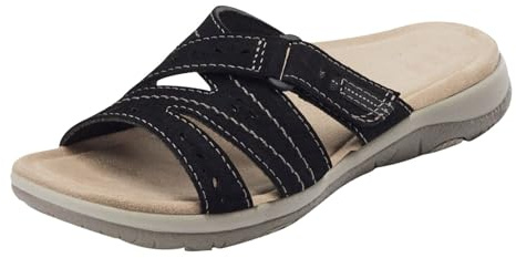 Bastwahl Claquette Femme Orthopédique Confortable Legere Soutien Plantaire Sandales Reglables Confort Yoga Mat été Plage Piscine Douche Mules Cuir Pantoufles Tongs avec Coussin