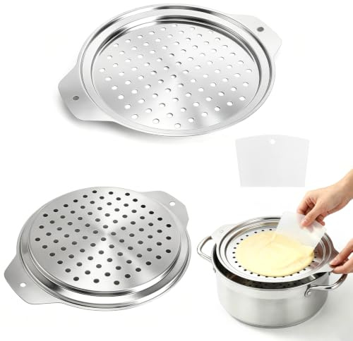 SLIAXINT spaetzle de acero inoxidable, rallador de spaetzle con rascador bandeja para spätzle redondo tamiz spätzle de acero inoxidable para ollas con un diámetro de 24-28cm fácil de limpiar