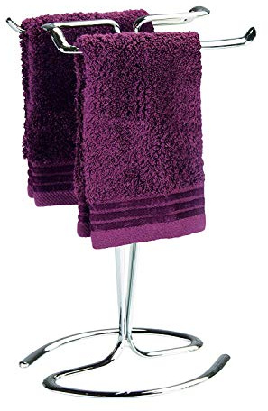 iDesign Metal Hand Towel Rack, The Axis Collection – Holds 2 Hand Towels, 7.75” x 6.25” x 13.5”, Chrome