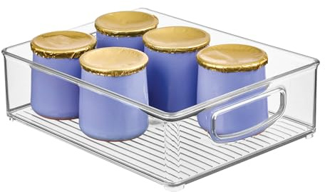 iDesign Fridge Organiser, Stackable Storage Container with Handles, Small BPA-free Clear Drawer Organizer for Kitchen, Fridge and Refrigerator, Practical Organization for Kitchen