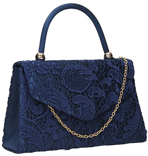 Swanky Swans Womens Jena Clutch Blue (Navy Blue) ,6.5x16x24 cm (W x H x L)