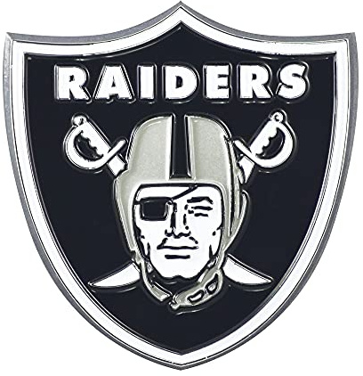 FANMATS 22596 Las Vegas Raiders 3D Color Metal Emblem, Diecut Team Logo Auto Emblem