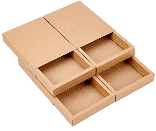 BENECREAT 10 Packung Kraftpapier-Schubladenbox 20x15x3 cm Brown Soap Jewelry Snacks Boxen Kleine Geschenkboxen Zum Verpacken von Geschenken, Valentinstag, Hochzeit, Gastgeschenke