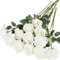 10 PCS Artificial Roses, Artificial White Roses Silk Flowers, Bridal Wedding Bouquet Realistic Flower for Home Garden Party Arrangment Garden Decoration