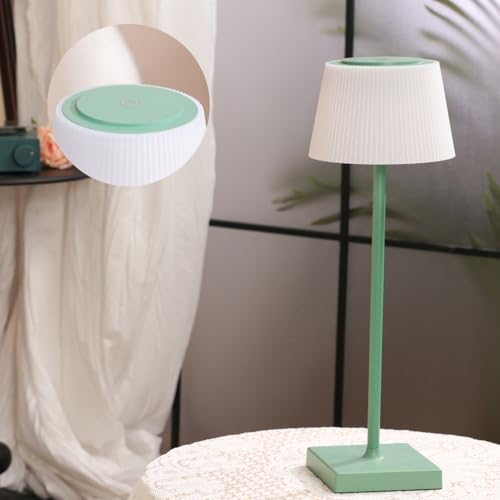 Aigostar LED Akku Tischlampe Kabellos, Tischleuchte Touch Dimmbare, 3 Farbtemperatur, Nachttischlampe IP54 Wasserdicht für Innen und Außen, Schlafzimmer, Wohnzimmer, Restaurant, Garten - grün