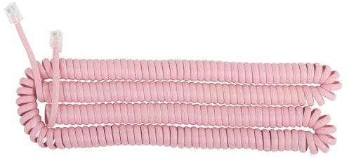 Uvital 1 Pack 25FT Pink Extra Long Phone Handset Cord(Coiled Length 3FT), Phone Cord for Landline, RJ9 Telephone Cords for Landline Phones
