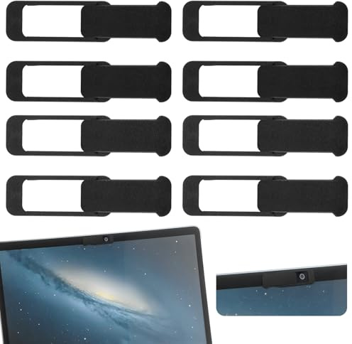 Ymapinc 4Pcs Laptop Camera Cover, Webcam Cover Slide for Privacy Safe Suitable for Computer Mobile Phones Laptops Tablets - Black