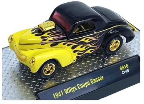 XUFQRAN Esposizione in miniatura Kit Modello Pressofuso Per Auto In Lega Willys Coupe Gasser In Scala 1:64 Ornamenti Da Collezione Statici Collezione di veicoli simulati