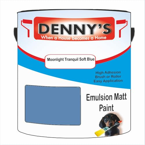 Premium Interior Wall & Ceiling Emulsion Paint – Moonlight Tranquil Soft Blue – Rich Matt Finish, Durable & Washable, Low Odour, Ideal for Living Rooms, Bedrooms & Hallways (1 Litre Tin)