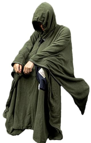 Coperta poncho in pile – Design portatile sacco a pelo mantello da campeggio antivento rifugio esterno convertibile multifunzione | protezione per tutte le stagioni per escursionismo, campeggio, l