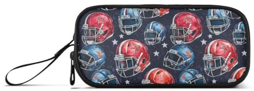 Mnsruu Color Star - Estuche para lápices con diseño de casco de fútbol americano de gran capacidad, 3 compartimentos, para oficina, universidad, escuela, adolescente, estudiante, niña y niño